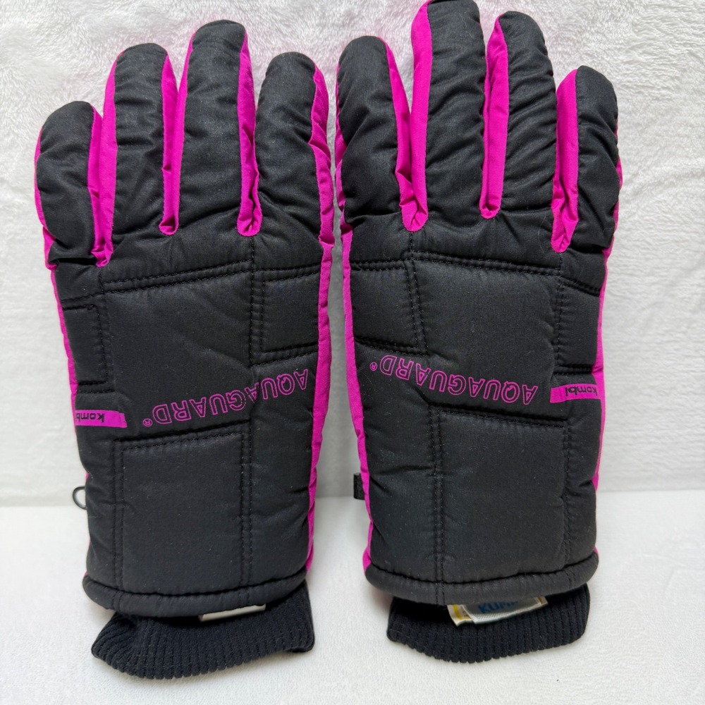 VTG Kombi Aqua Guard Womens Large Insulated Ski Gloves Black Pink Winter Snow